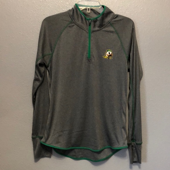 Oregon Ducks shirt Women's Large L Colosseum pull over quarter zip long sleeve - Picture 1 of 10